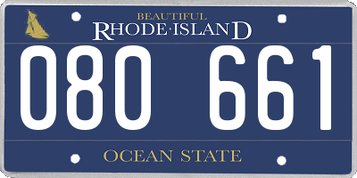 RI license plate 080661