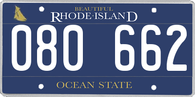 RI license plate 080662