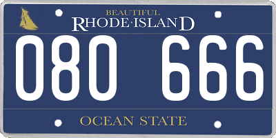 RI license plate 080666