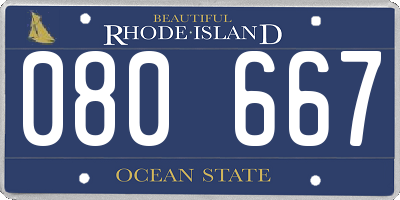 RI license plate 080667