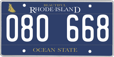 RI license plate 080668