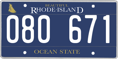 RI license plate 080671