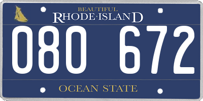 RI license plate 080672