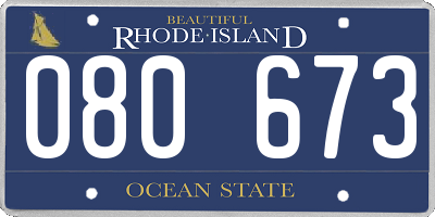 RI license plate 080673