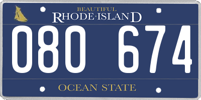 RI license plate 080674