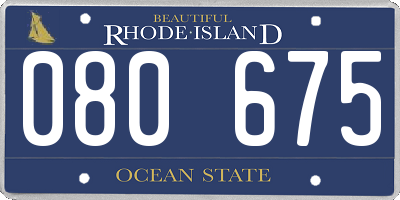 RI license plate 080675