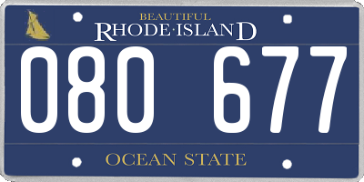 RI license plate 080677
