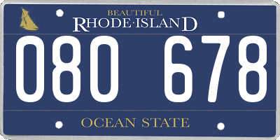 RI license plate 080678