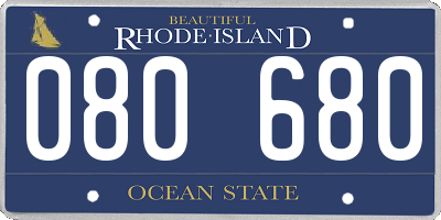 RI license plate 080680