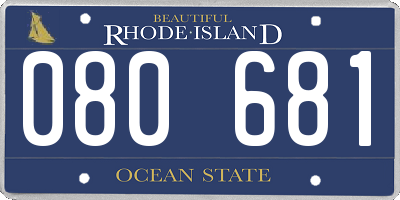 RI license plate 080681