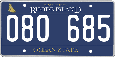 RI license plate 080685
