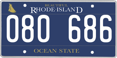 RI license plate 080686
