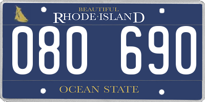 RI license plate 080690
