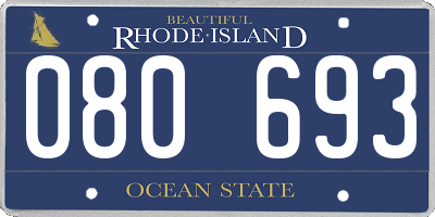 RI license plate 080693
