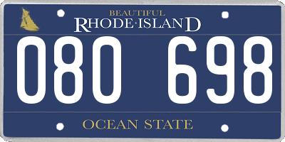 RI license plate 080698