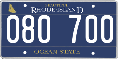 RI license plate 080700