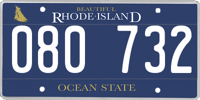 RI license plate 080732