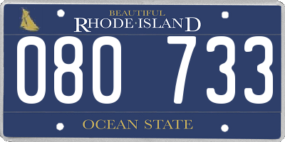 RI license plate 080733
