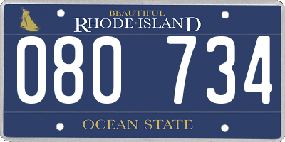 RI license plate 080734