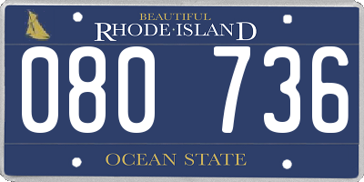 RI license plate 080736