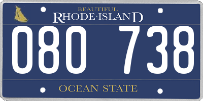 RI license plate 080738