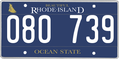 RI license plate 080739