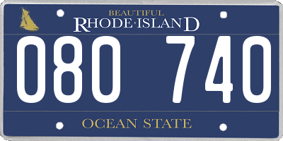 RI license plate 080740