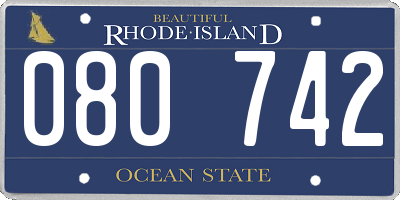 RI license plate 080742