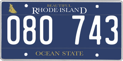 RI license plate 080743