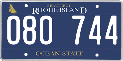 RI license plate 080744