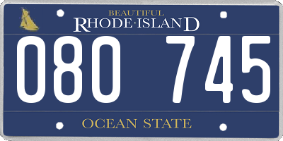 RI license plate 080745