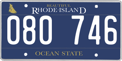 RI license plate 080746