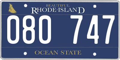 RI license plate 080747