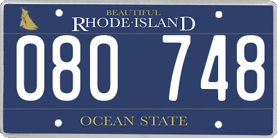 RI license plate 080748