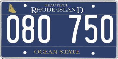 RI license plate 080750