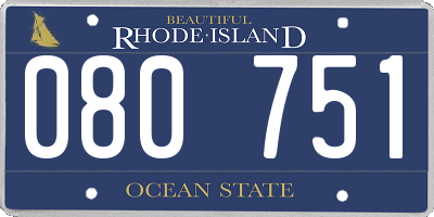 RI license plate 080751