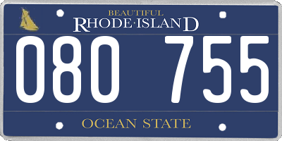 RI license plate 080755