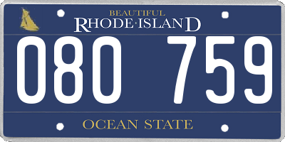 RI license plate 080759