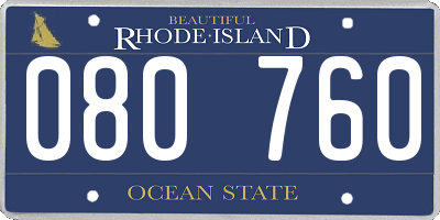 RI license plate 080760
