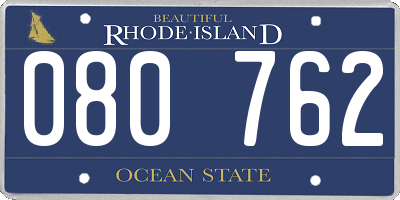 RI license plate 080762
