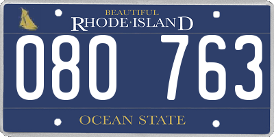 RI license plate 080763