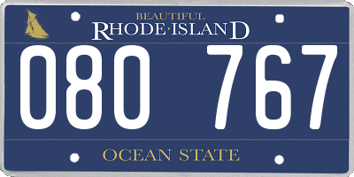 RI license plate 080767