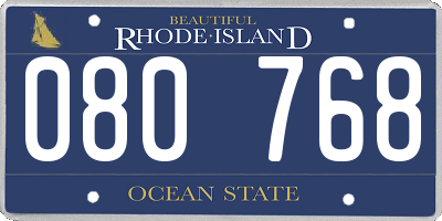 RI license plate 080768