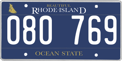 RI license plate 080769