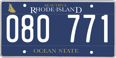 RI license plate 080771