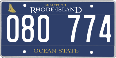 RI license plate 080774