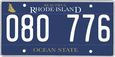 RI license plate 080776