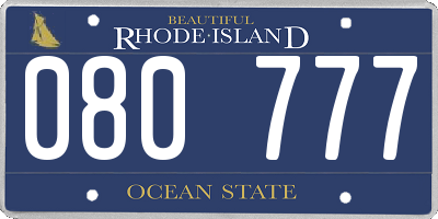 RI license plate 080777