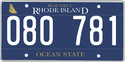 RI license plate 080781