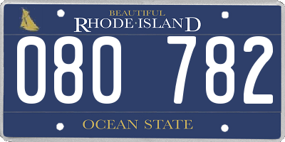 RI license plate 080782